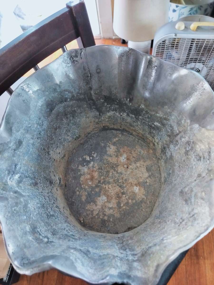 Vintage Metal Tree Trunk Vase or Other Display