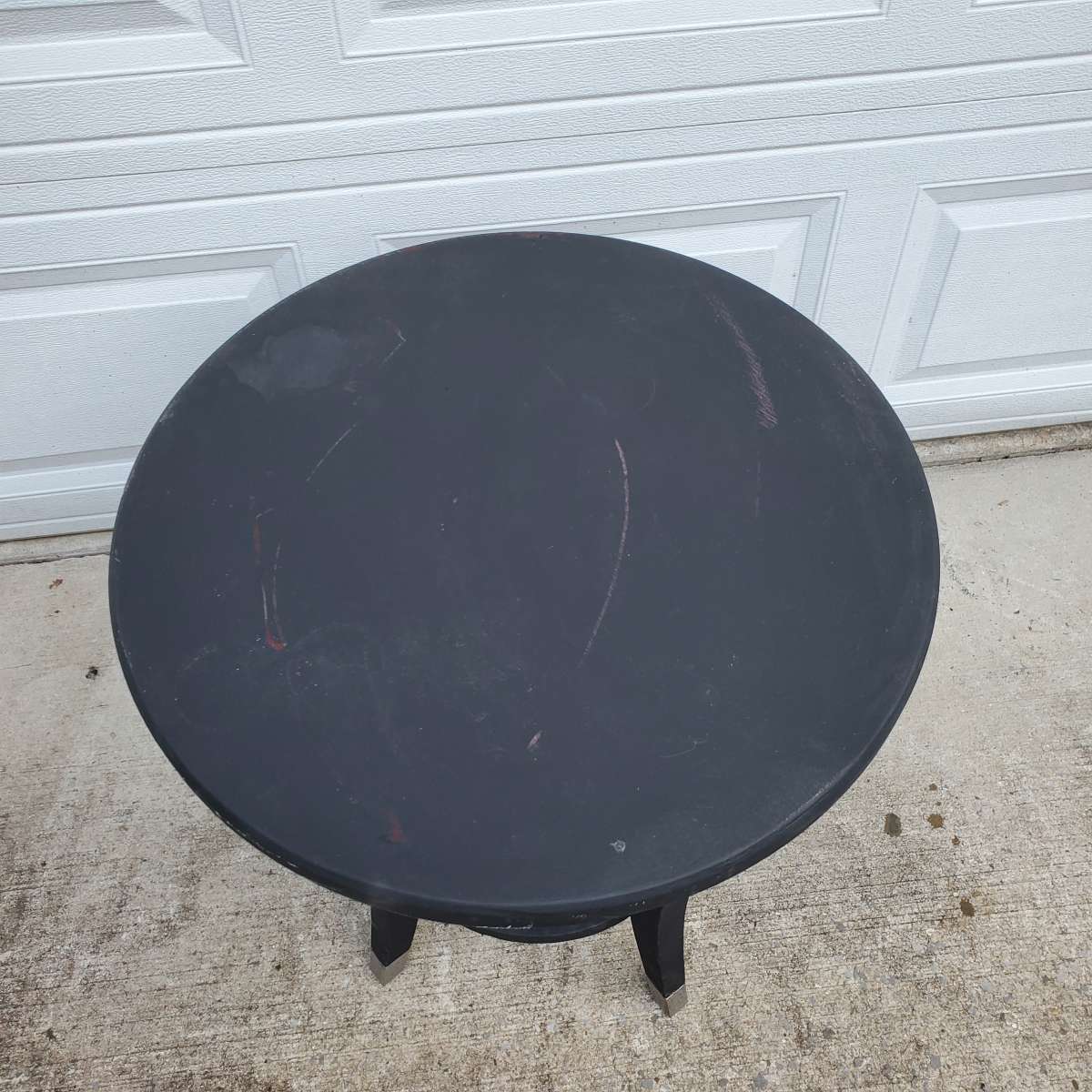 Black Wood Side Table  21 x 26 Tall  RRR Furniture