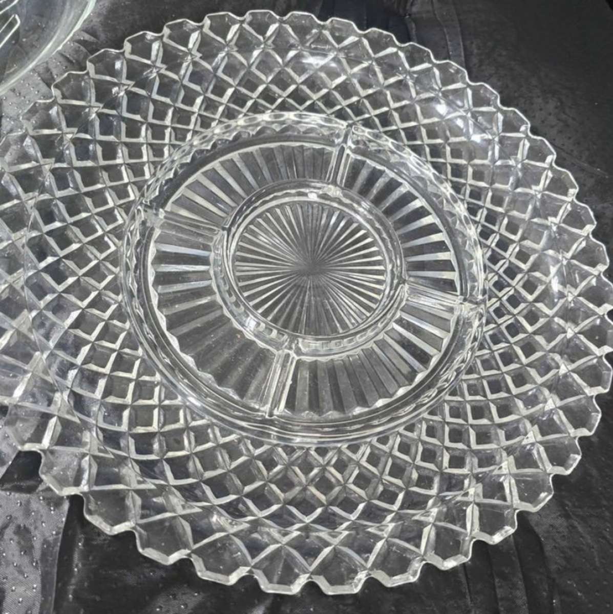 Glass Cookie and Relish serving platters