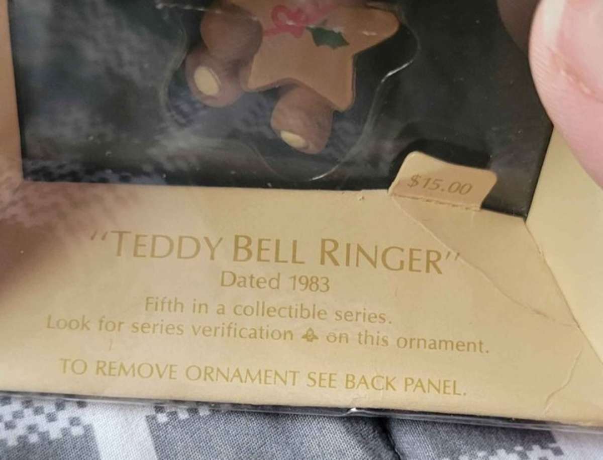 Hallmark Series 5 Ornament Bell Ringer from 1983 Teddy Bear