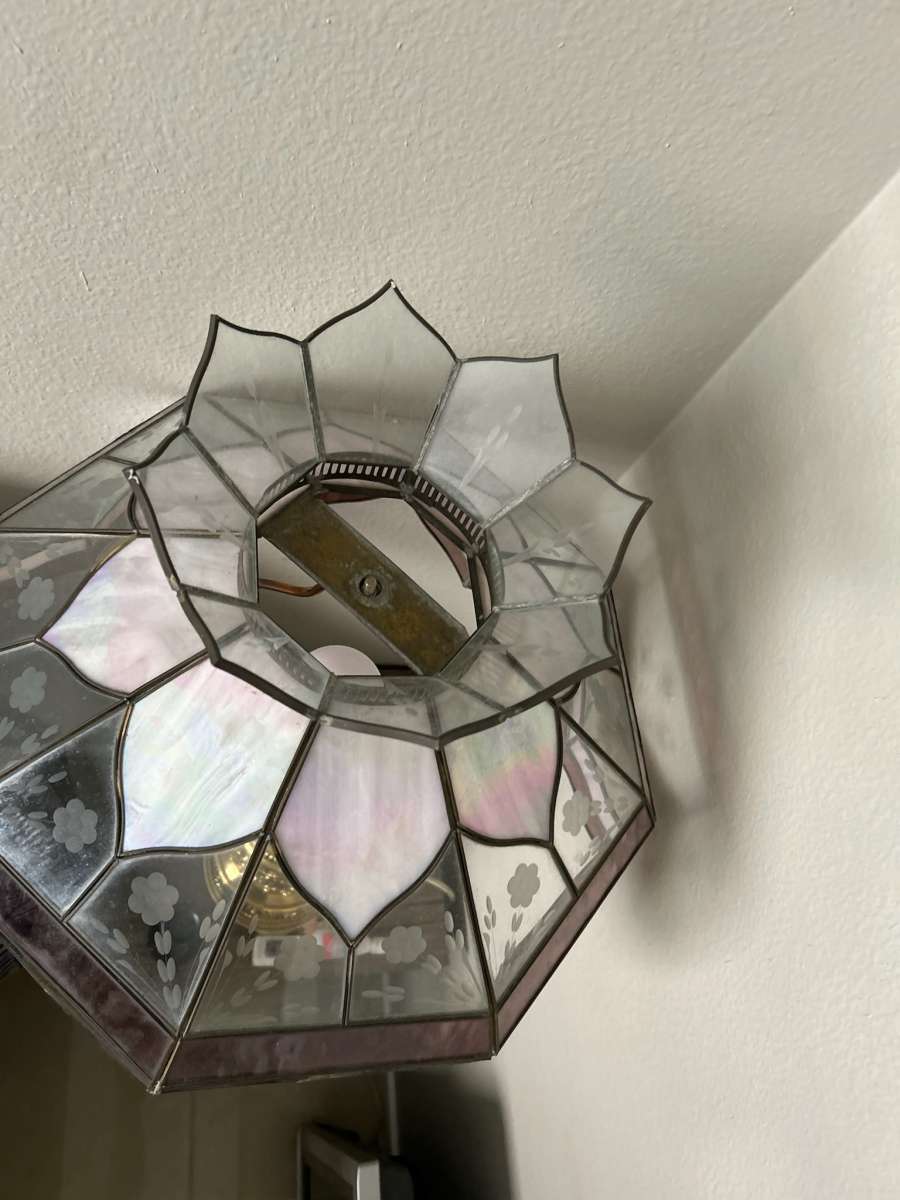 old Vincents lamp shade and lamp