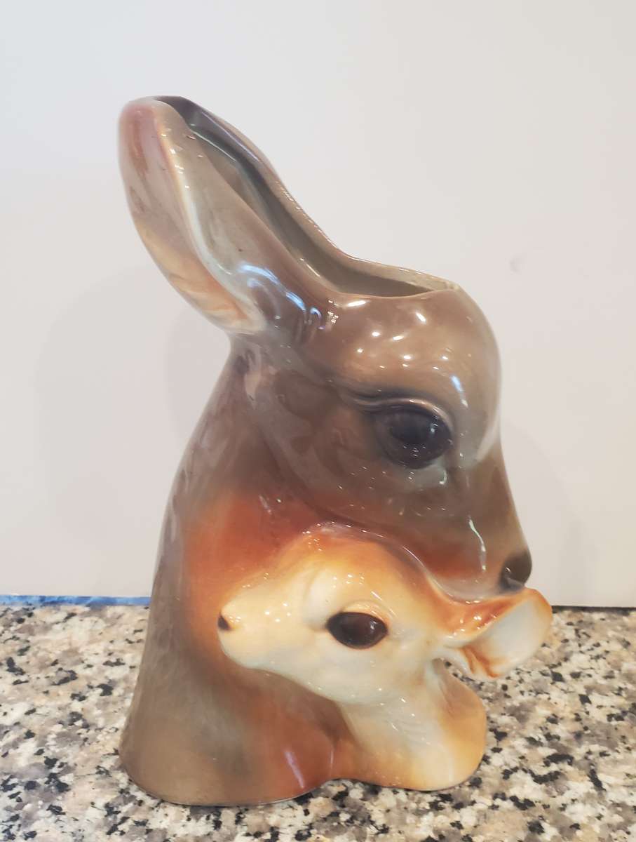 1950s Vintage Deer Bambi  Royal Copley Deer and Doe Planter