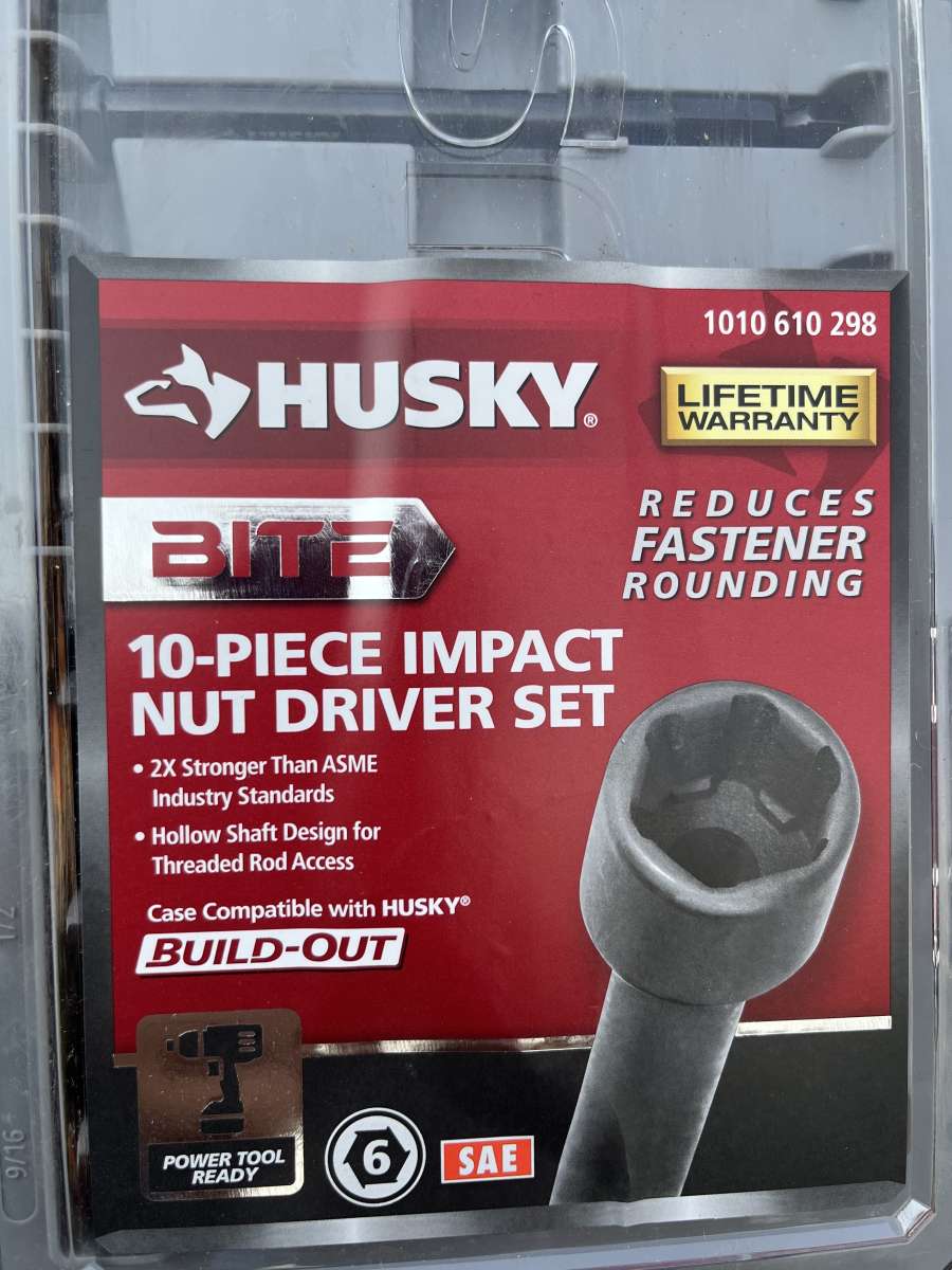 BITE Husky 10 Piece Impact Nut Driver set