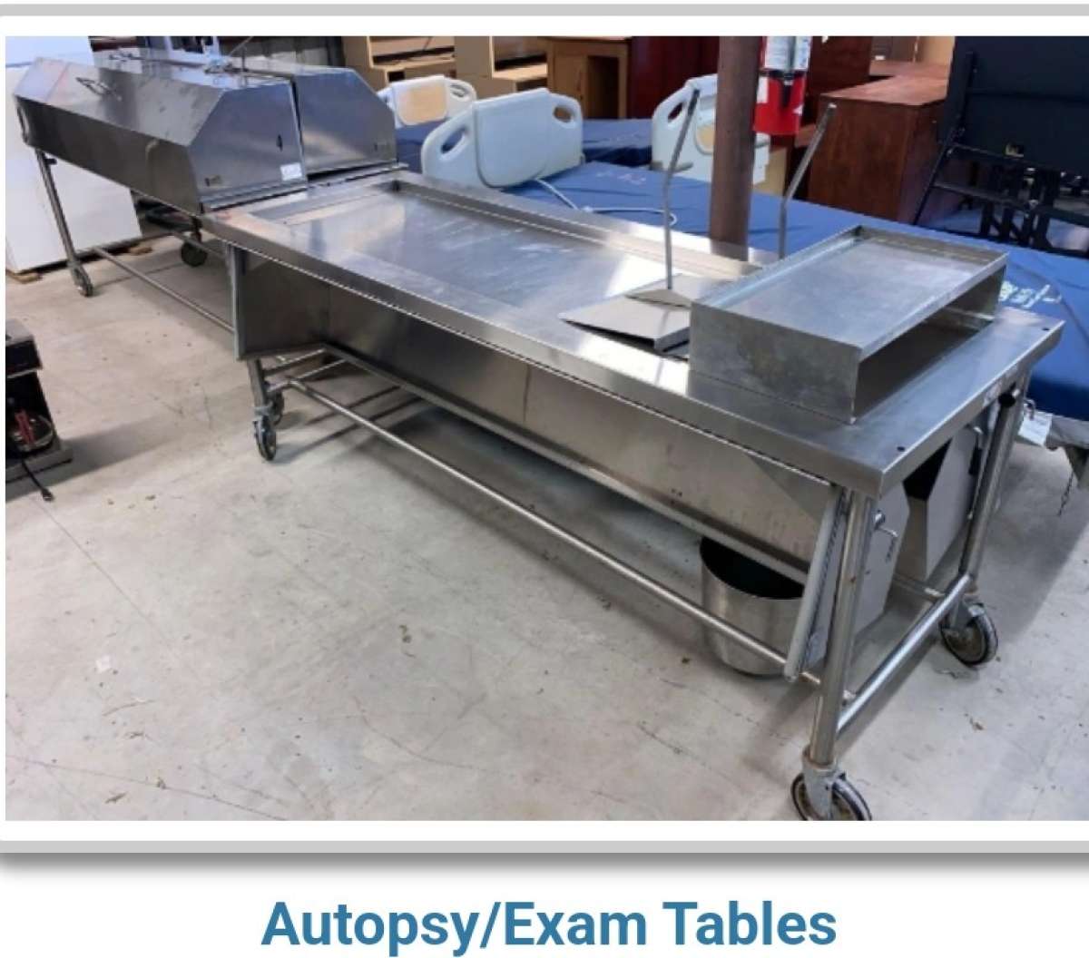Autopsy exam tables