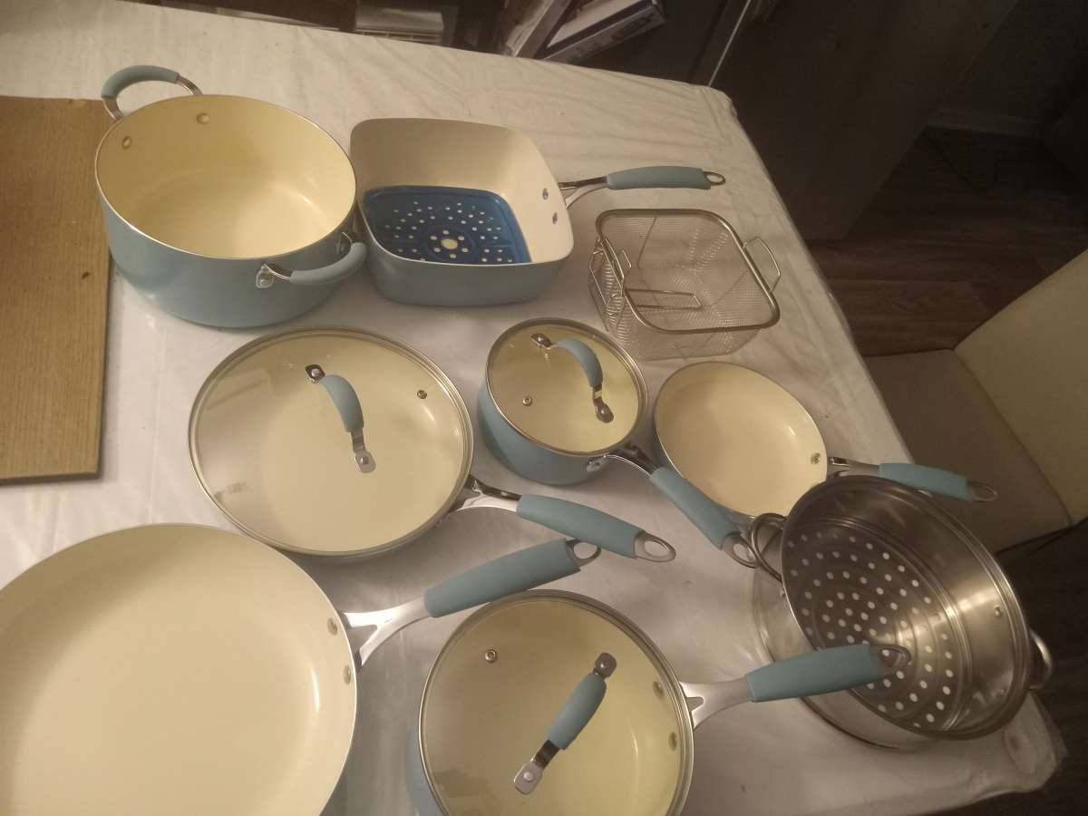 bateria de cocina 15 piezas de seramica antidarente