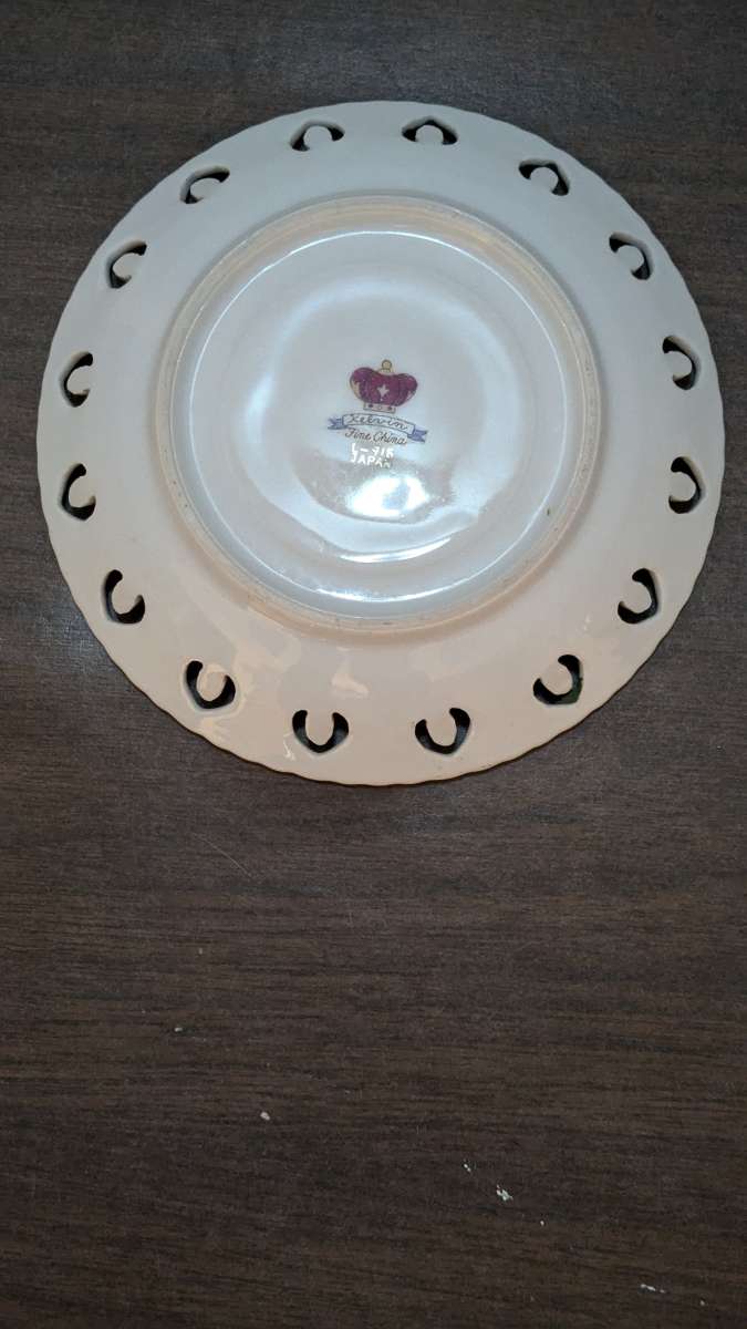 Rare Antique Kelvin Fine China Iridescent Green And White Pl