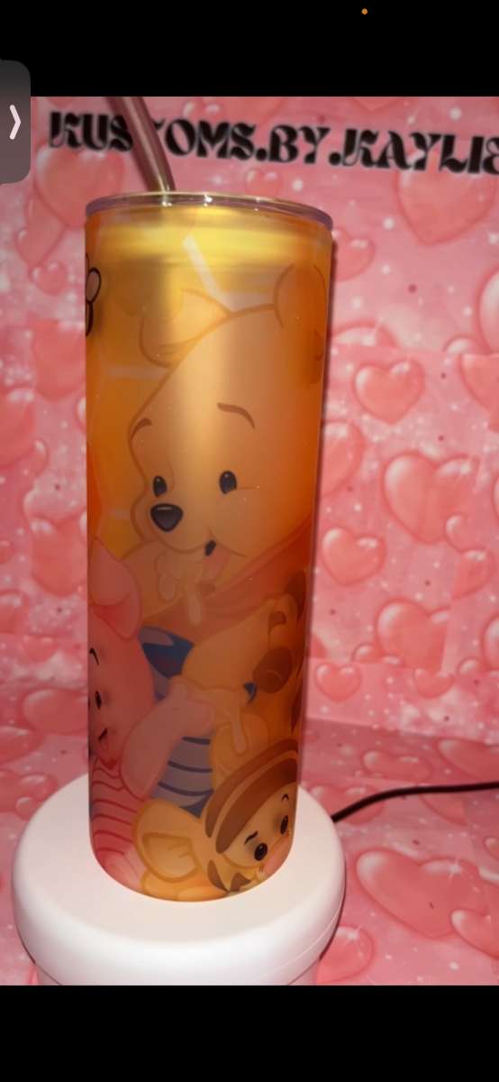 Winnie the Pooh frosted glass tumbler