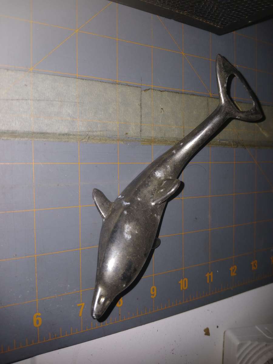 Vintage Metal Dolphin Tail Bottle OpenerTwist And Pop Top Ba
