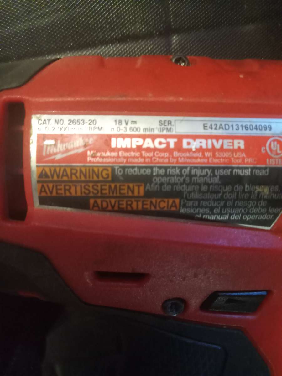 Milwuakee Impact  Driver Tool Kit Combo