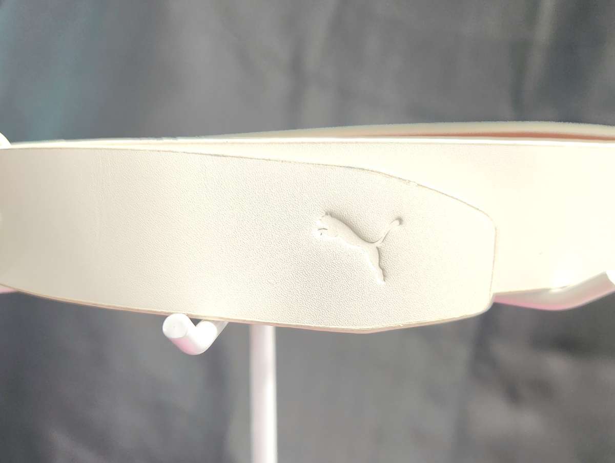 Puma Womens White Regent Fitted Leather Belt Size S