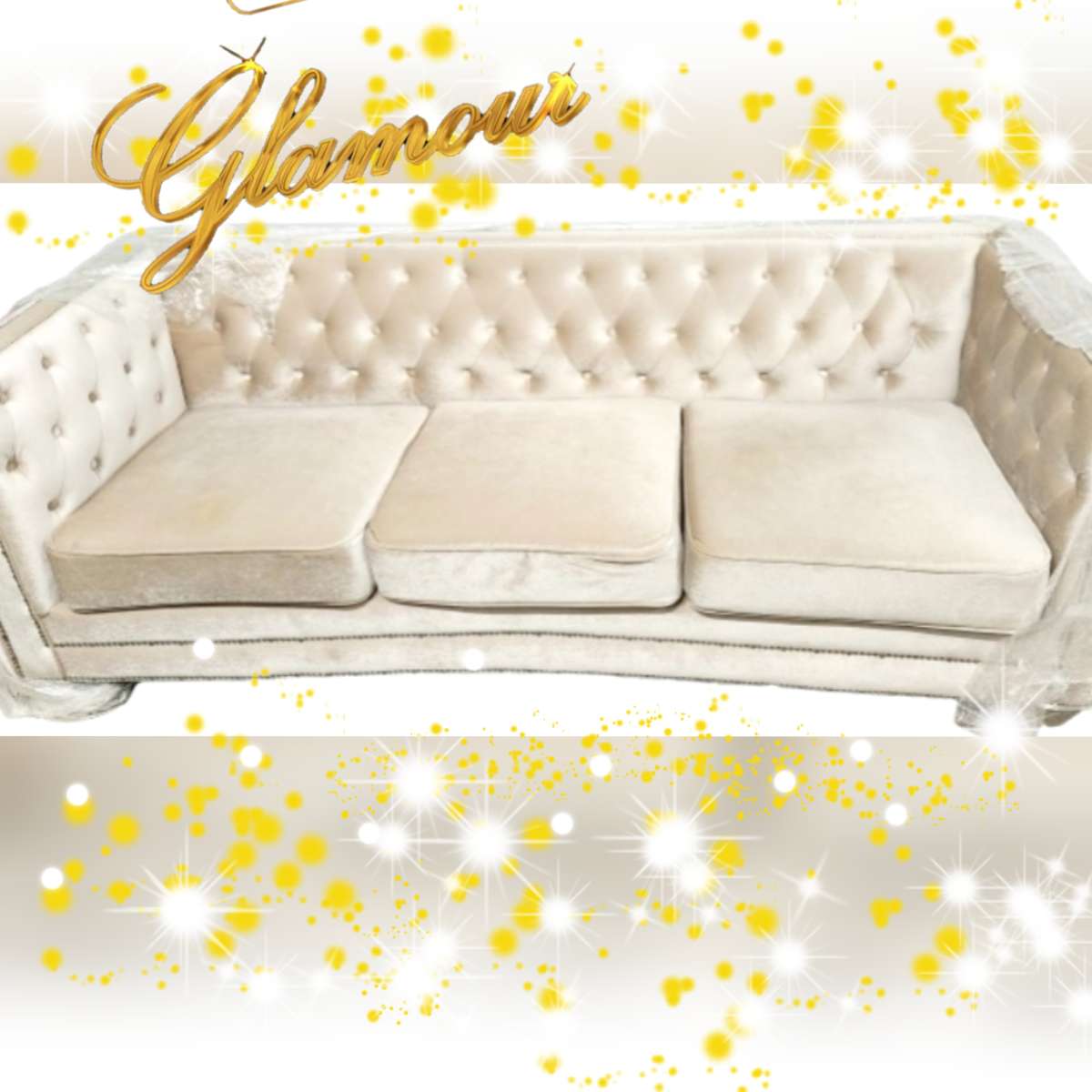 Brushed Velvet Chesterfield Sofa Couch Veun 865 by Rosdorf