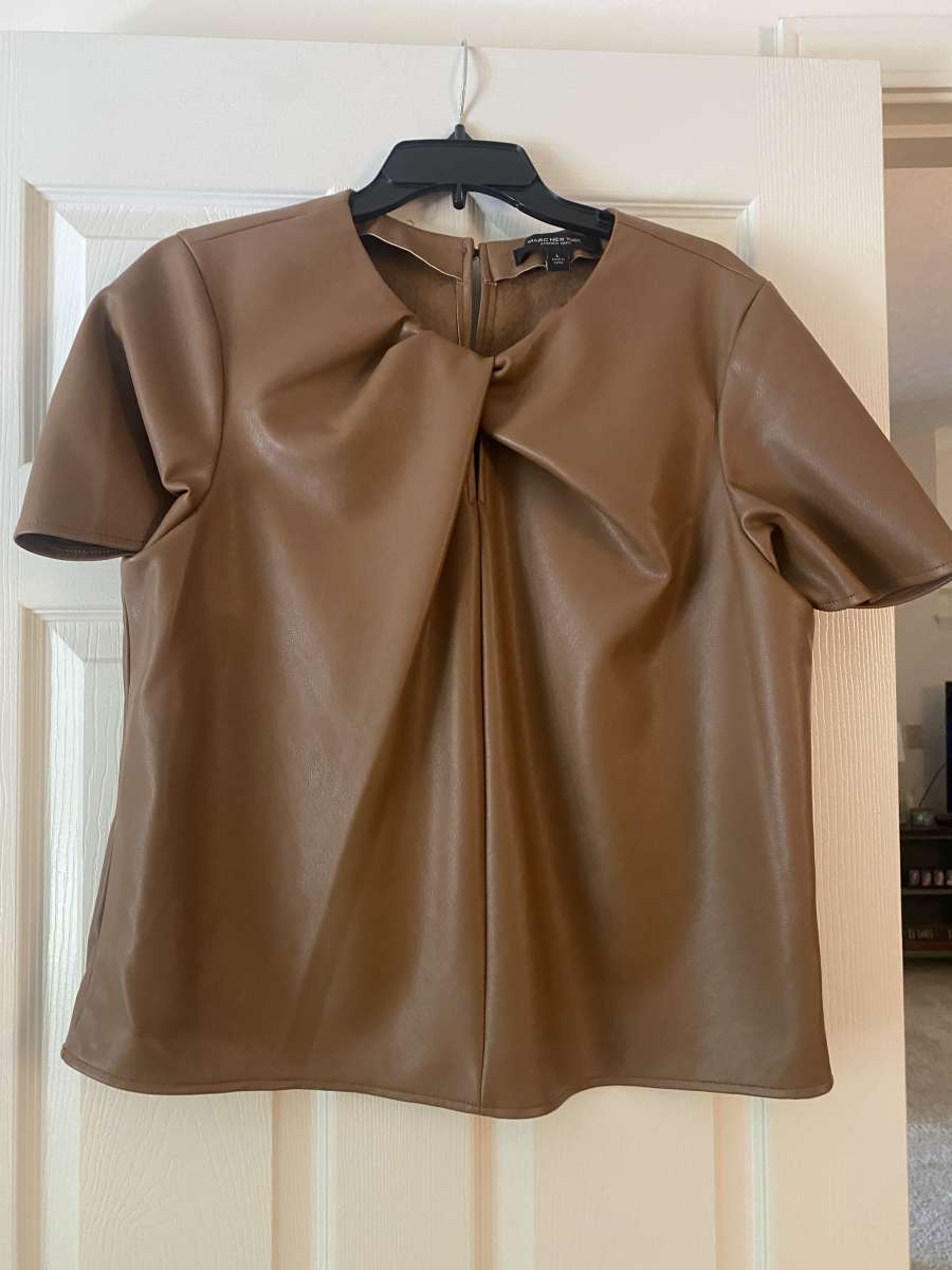 Marc New York faux leather top
