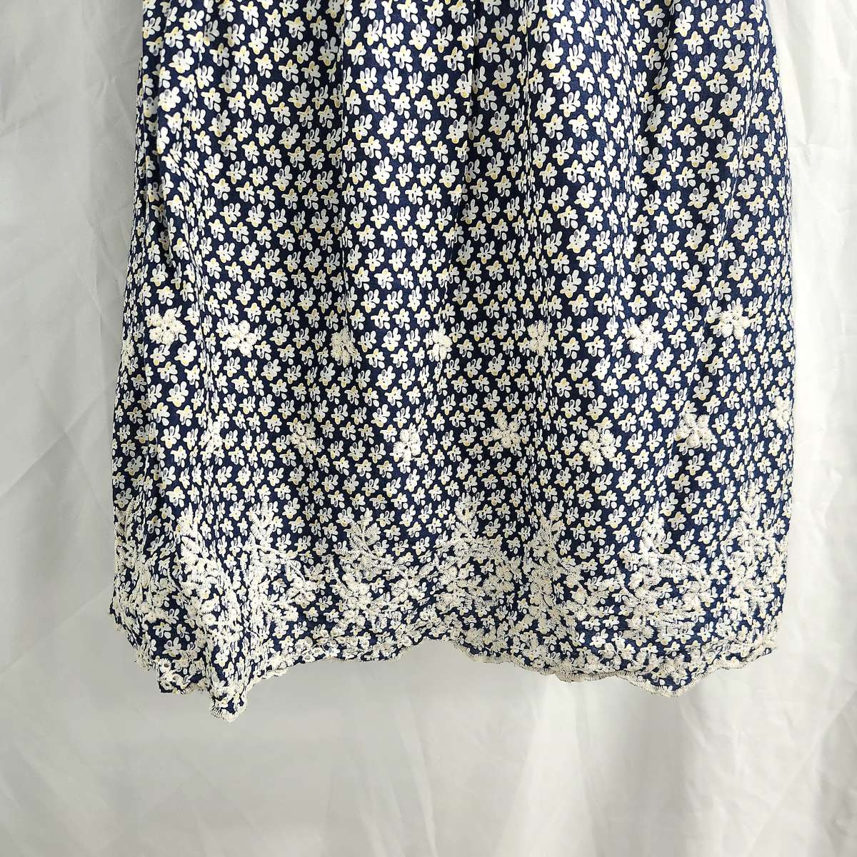 Poetry Off Shoulder Ruffled Bodice Embroidered Tunic Dress