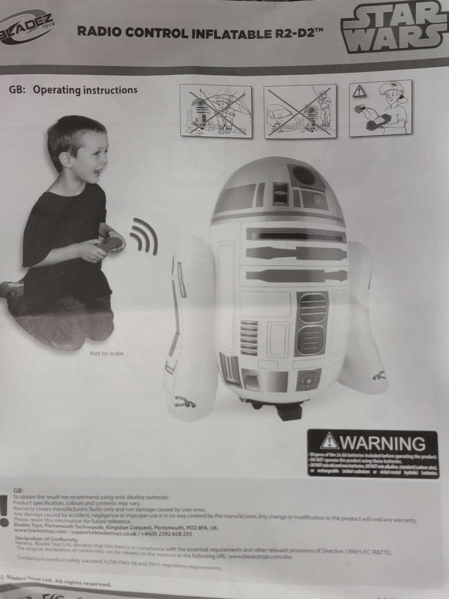 star wars radio controlled inflatable R2D2