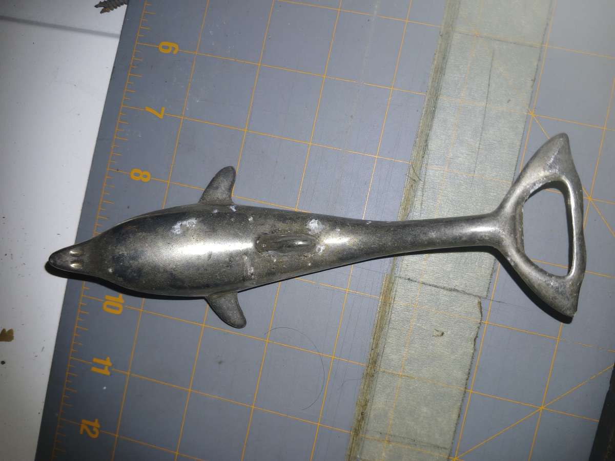 Vintage Metal Dolphin Tail Bottle OpenerTwist And Pop Top Ba