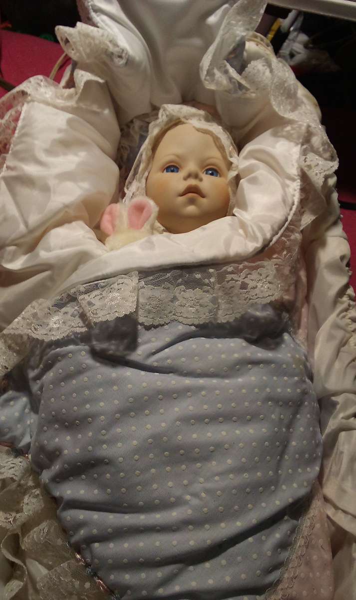 BUNDLE OF JOY PORCELAIN DOLL WITH ALL ACCESSORIES