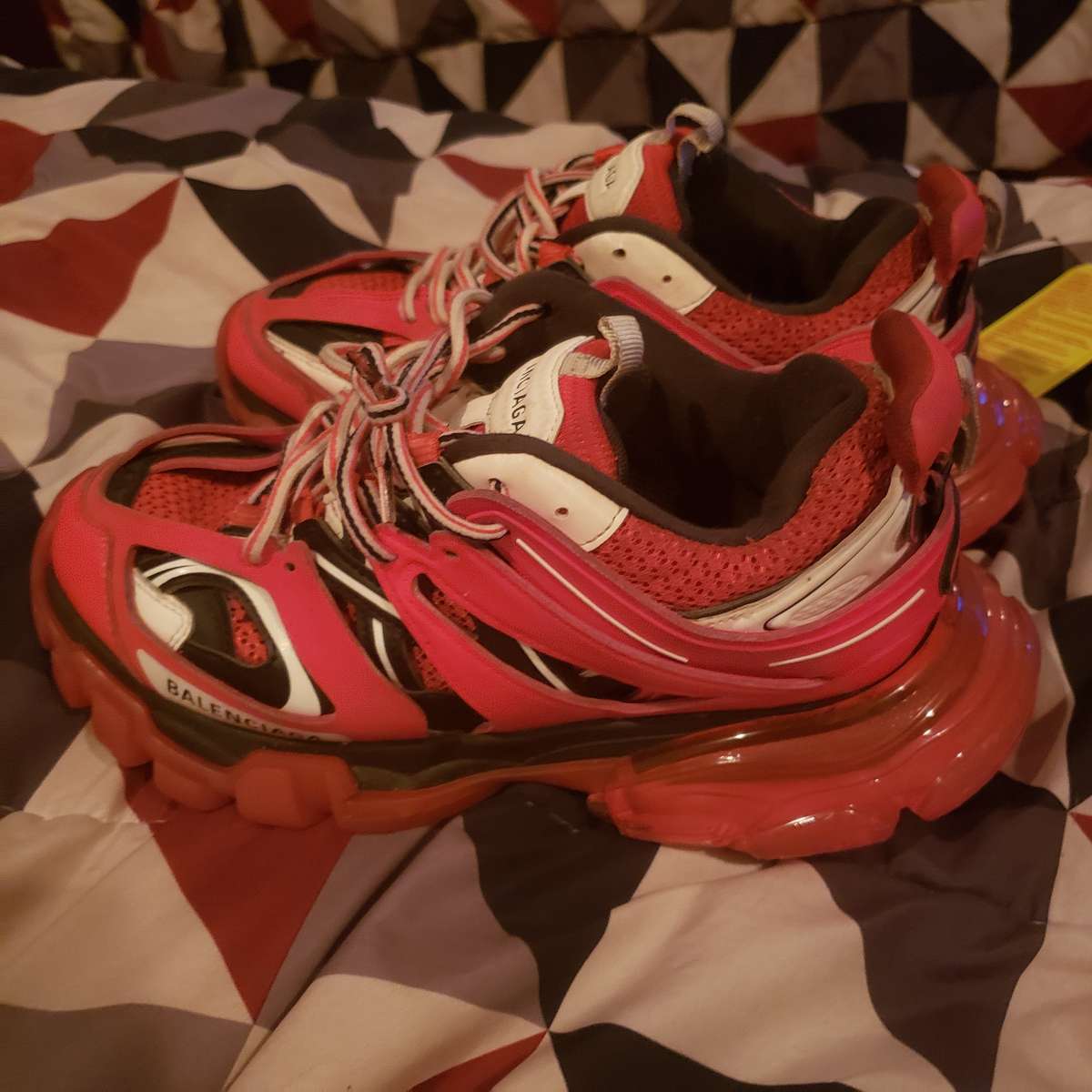 red clear sore Balenciagas