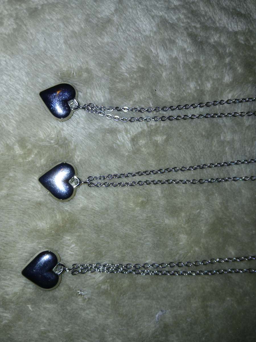 Silver Metal Heart Necklaces