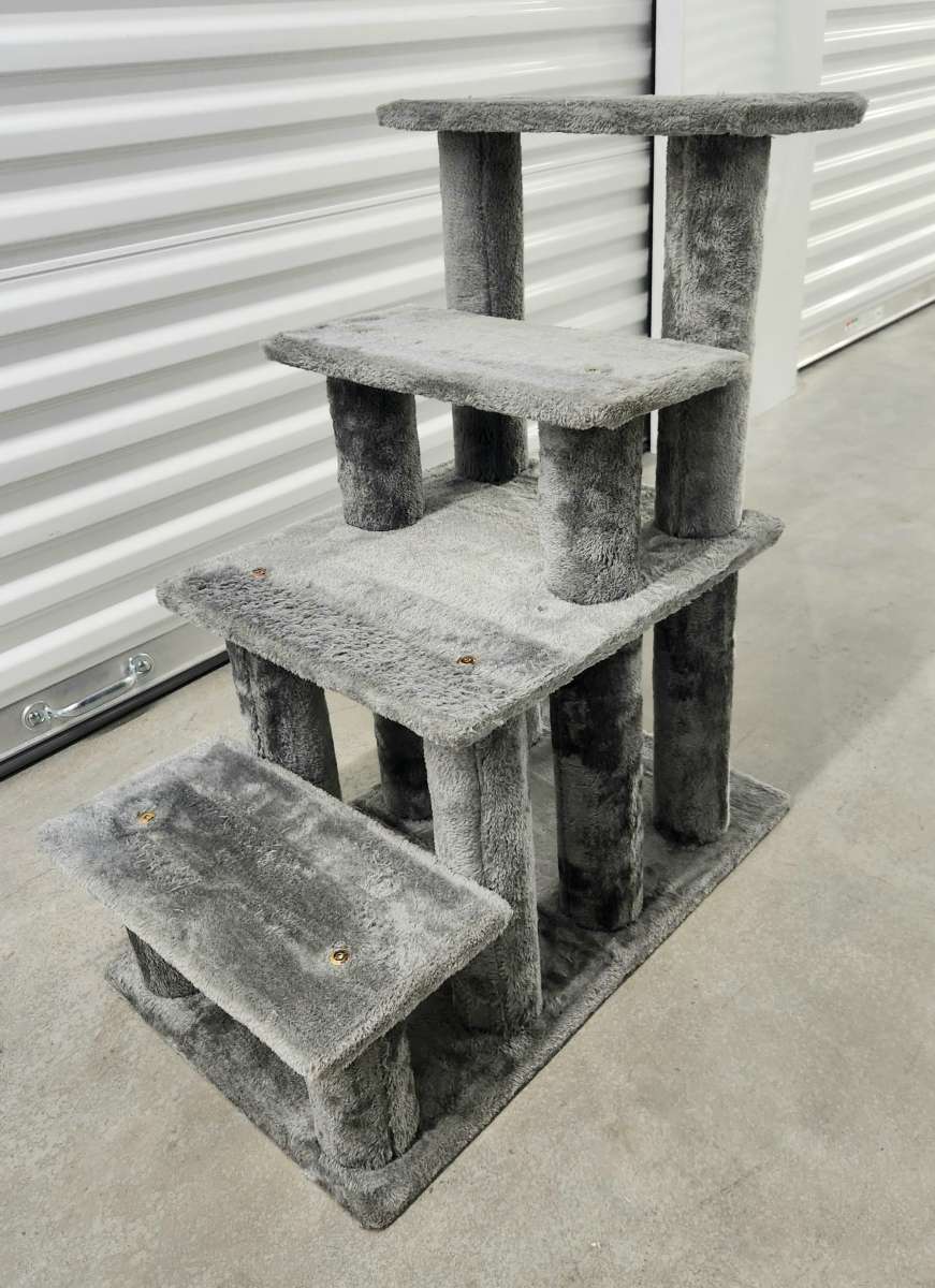 Furhaven Steady Paws 4 Step Pet Stairs for High Beds Sofas