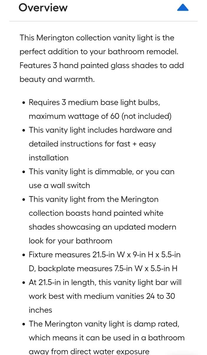 Allen Roth 3 Light Vanity Bar