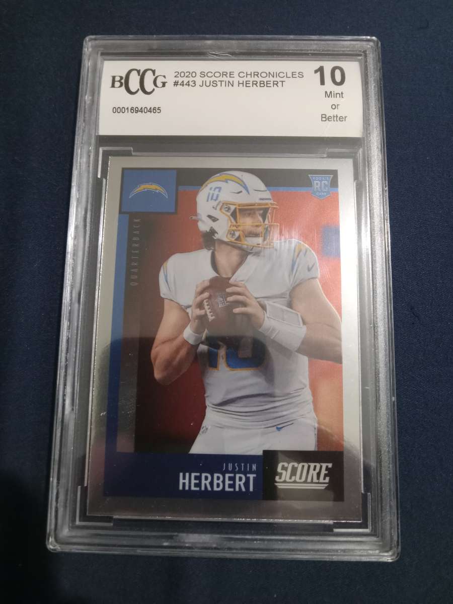 justin herbert graded 10 sports card