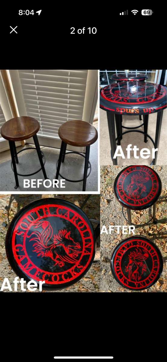One of a kind Gamecocks Bar stools