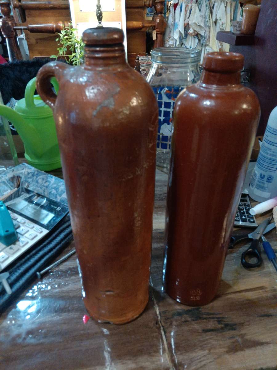 Two Antique German liquor decanters