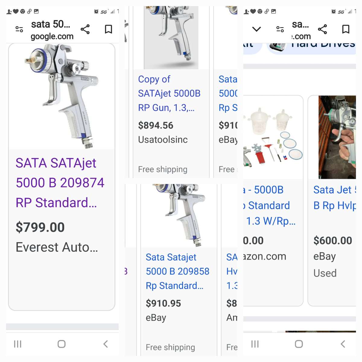 SATA Jet 5000 B HVLP  pneumatic  paint sprayer