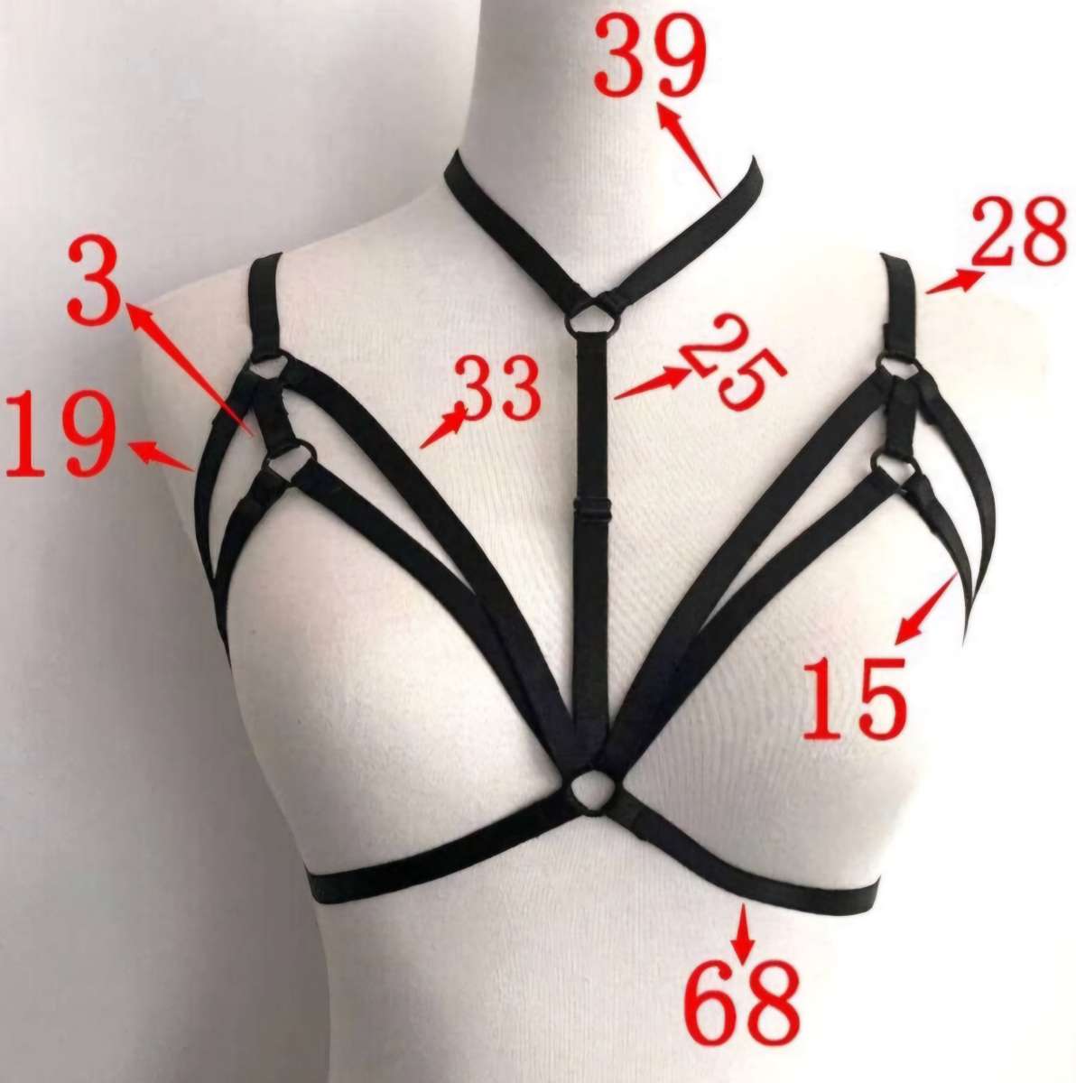 Womens Elastic Adjustable Body Harness Cupless Bra Accessory