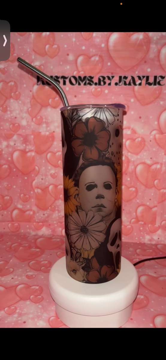 Halloween frosted glass tumbler