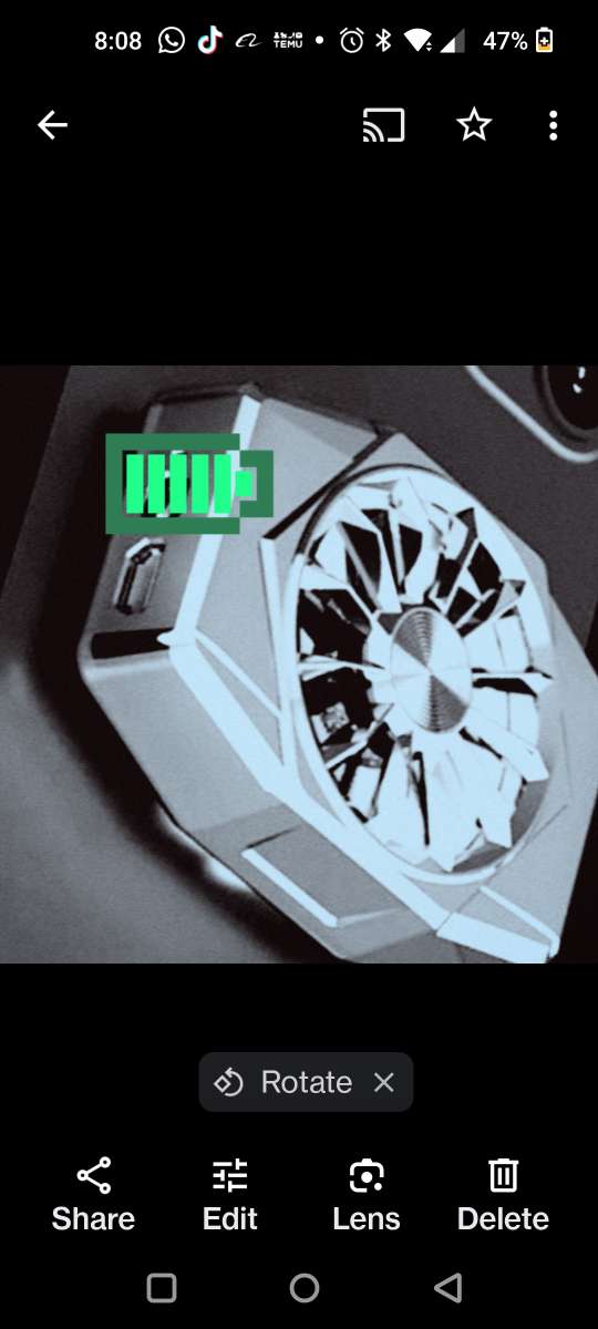 radiator fan for android and apple phones metallic blk