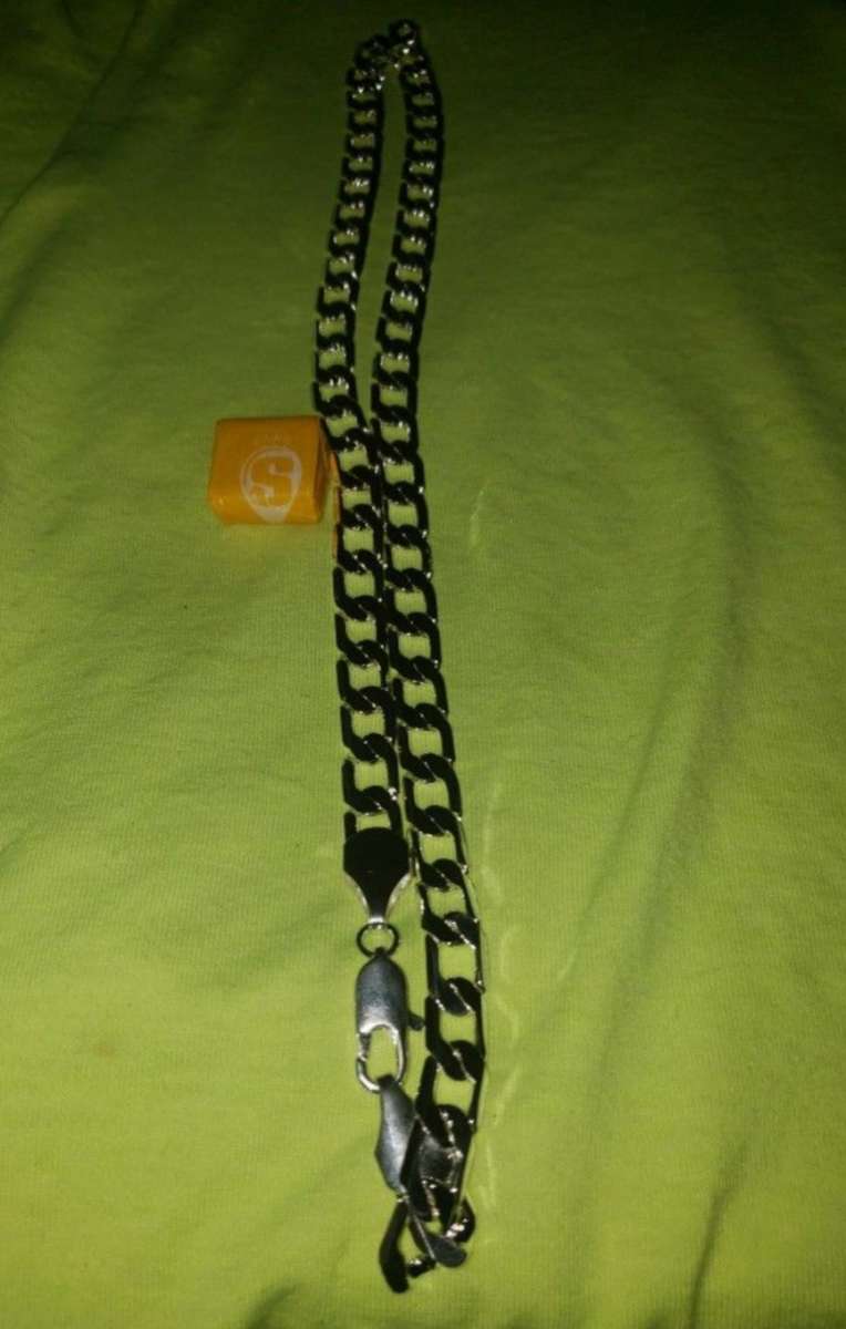 New 925 stamped silver ilver 10mm Cuban Link 24in chain