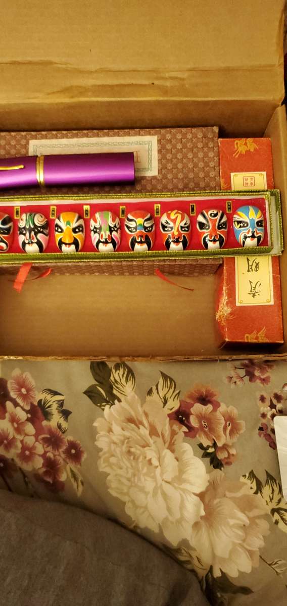 Vintage Chinese Hand Painted Miniature Opera Masks