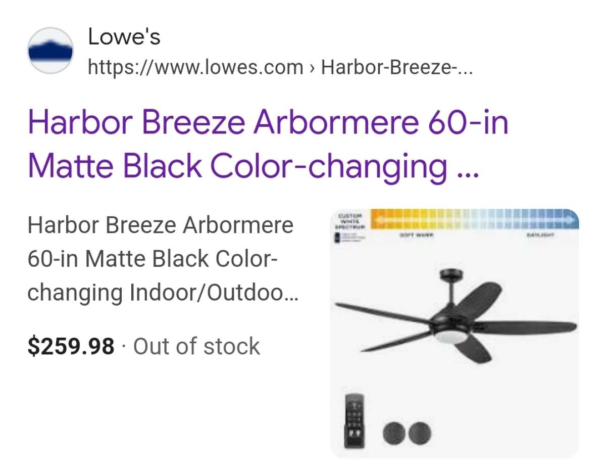 Harbor Breeze Showroom Series Arbormere Ceiling Fan