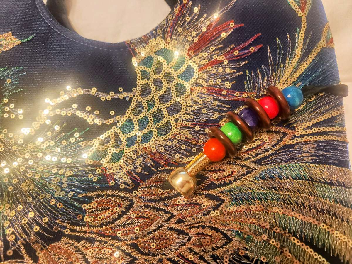 Ella and Elly Peacock Embroidery Tassel Bag