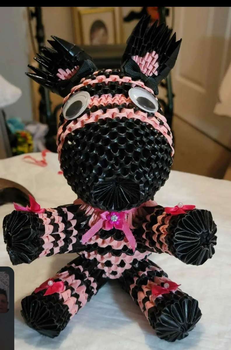 Pink and black 3d origami that I made