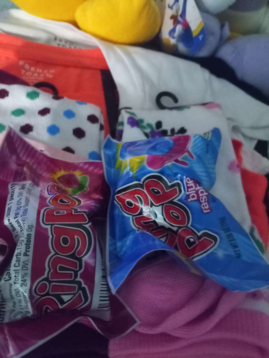 toys bubbles candy socks