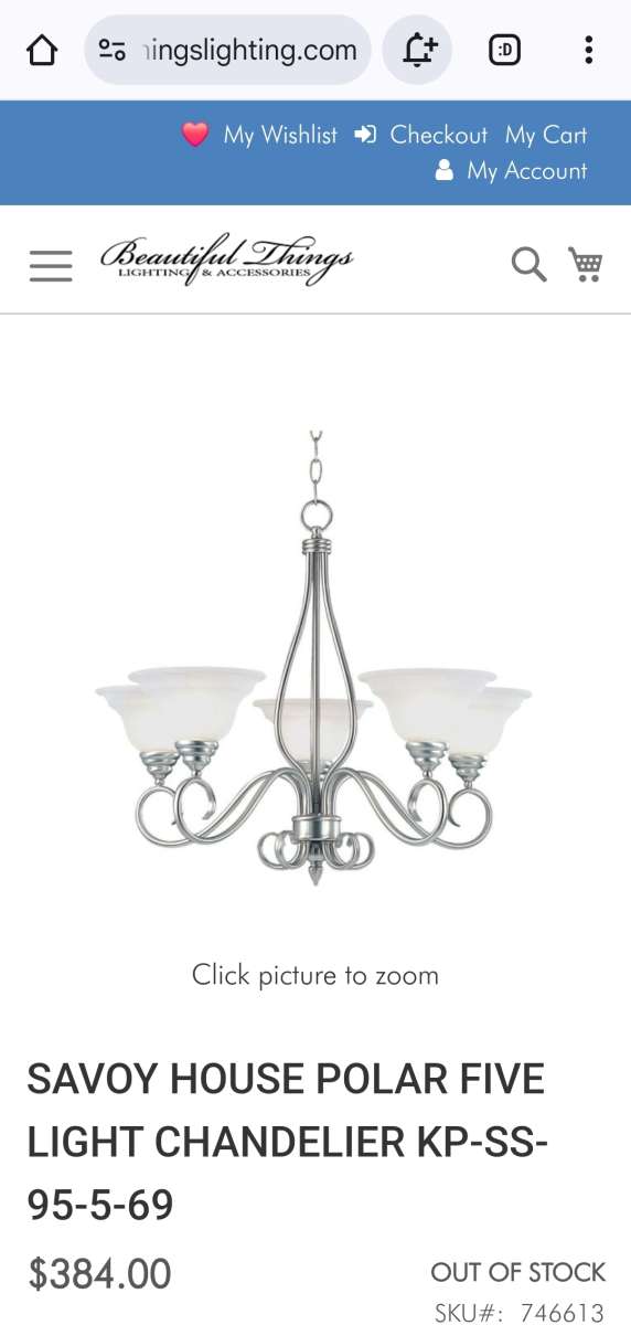 Savoy House Polar 5 Light Chandelier