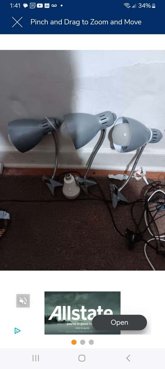 set of 5 clamp on lamps with 4060 lumen bulbs