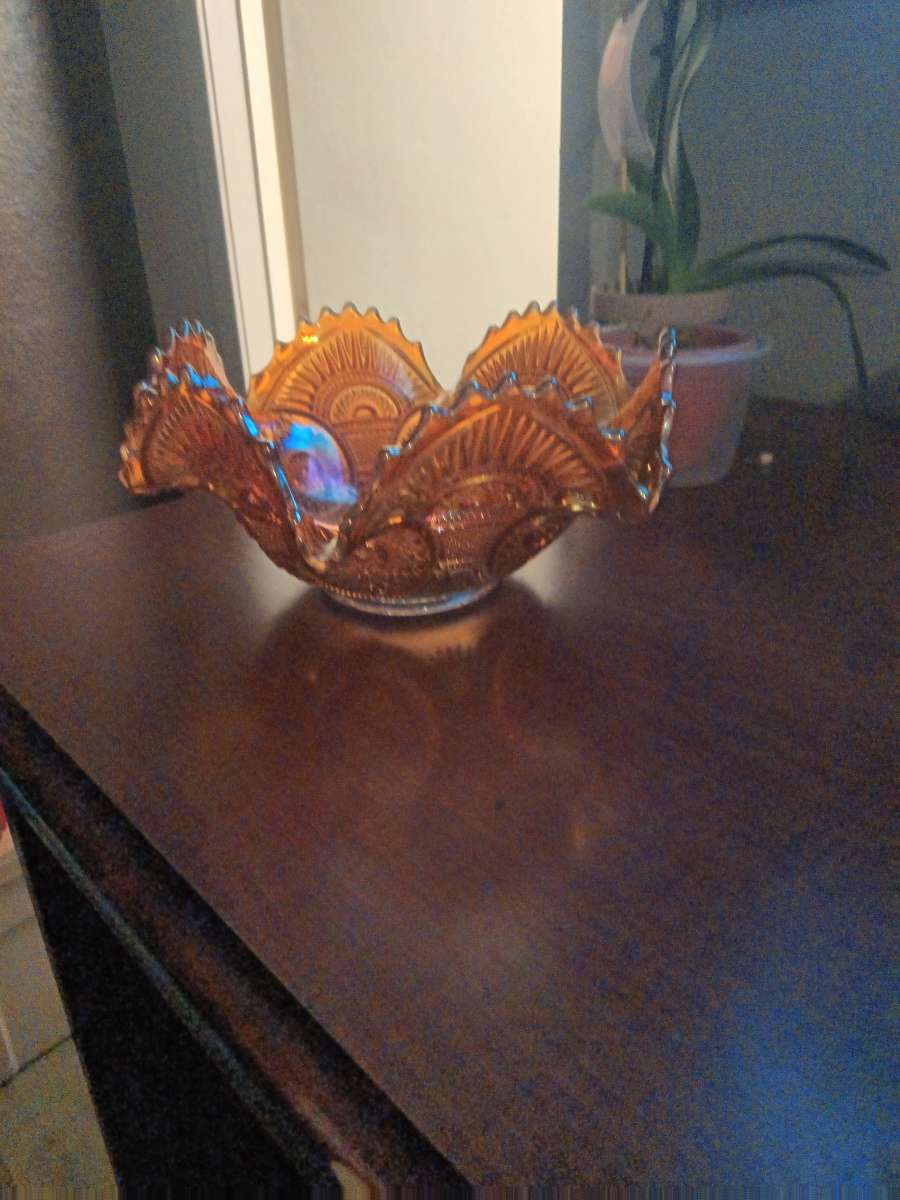 Vintage Marigold Orange Carnival Bowl