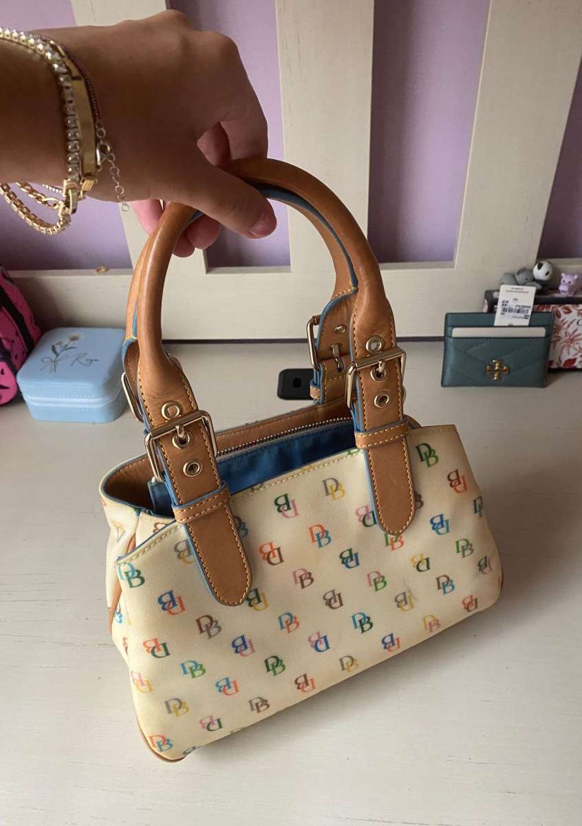dooney Bourke Small leather multicolor used   mini tote