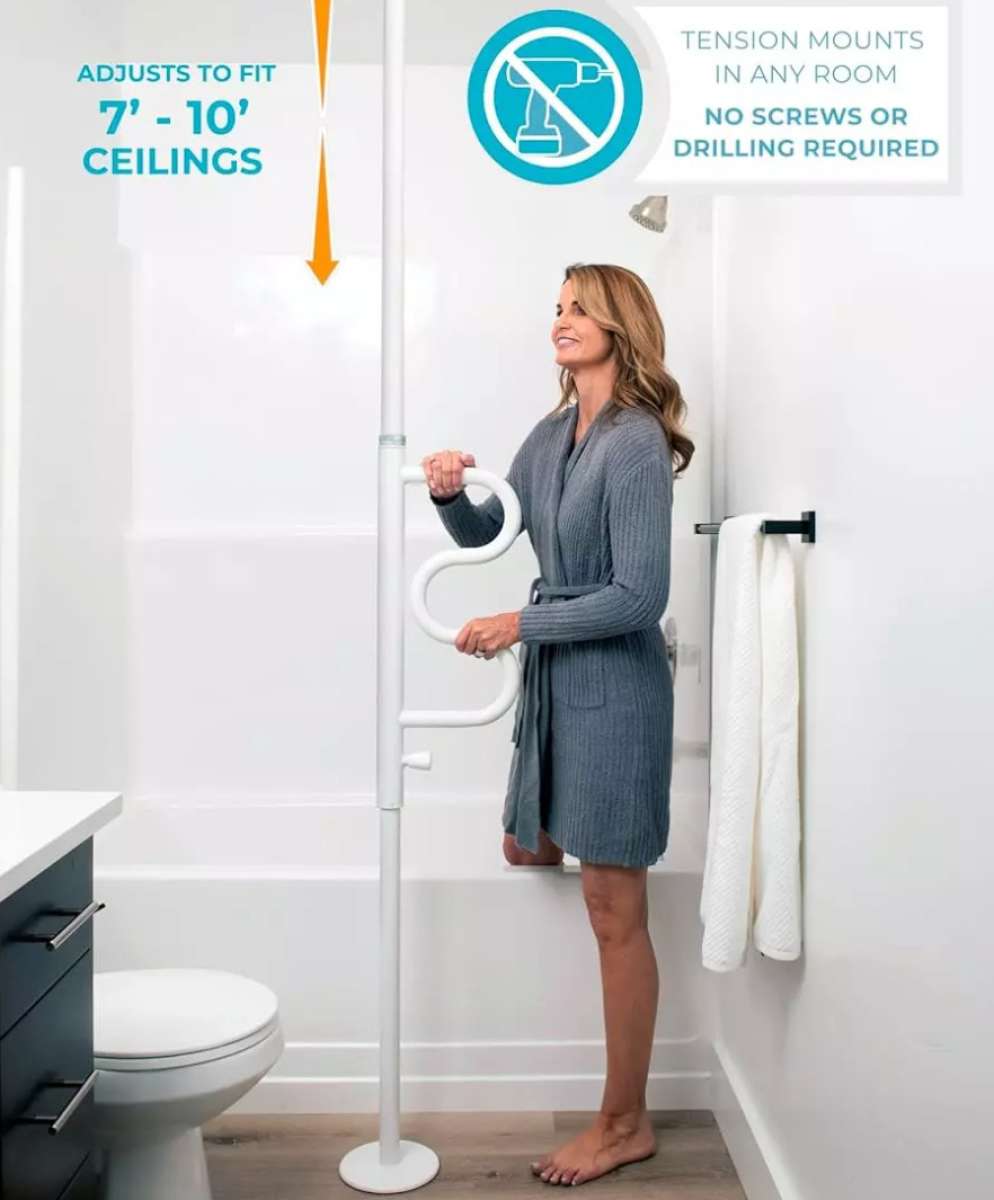 security pole  curve grab bar