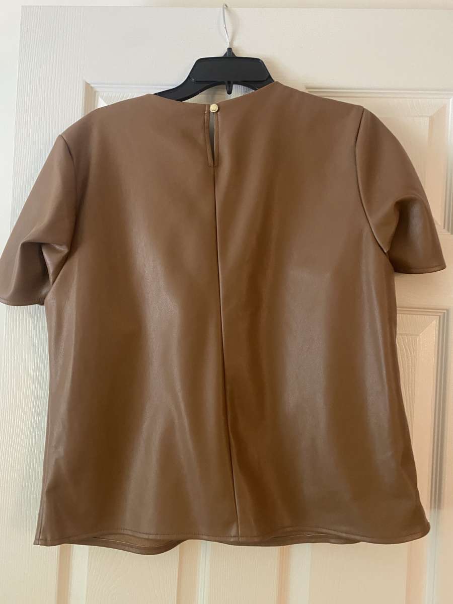 Marc New York faux leather top