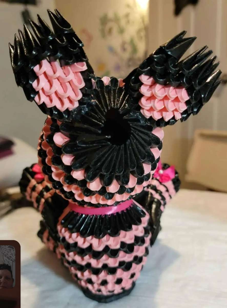 Pink and black 3d origami that I made