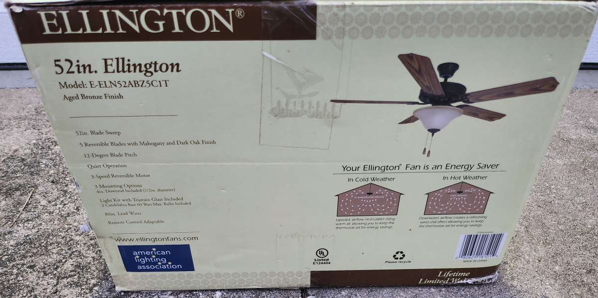Ellington 52 Inch Ceiling Fan