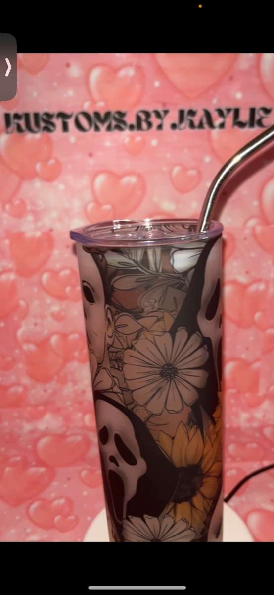 Halloween frosted glass tumbler