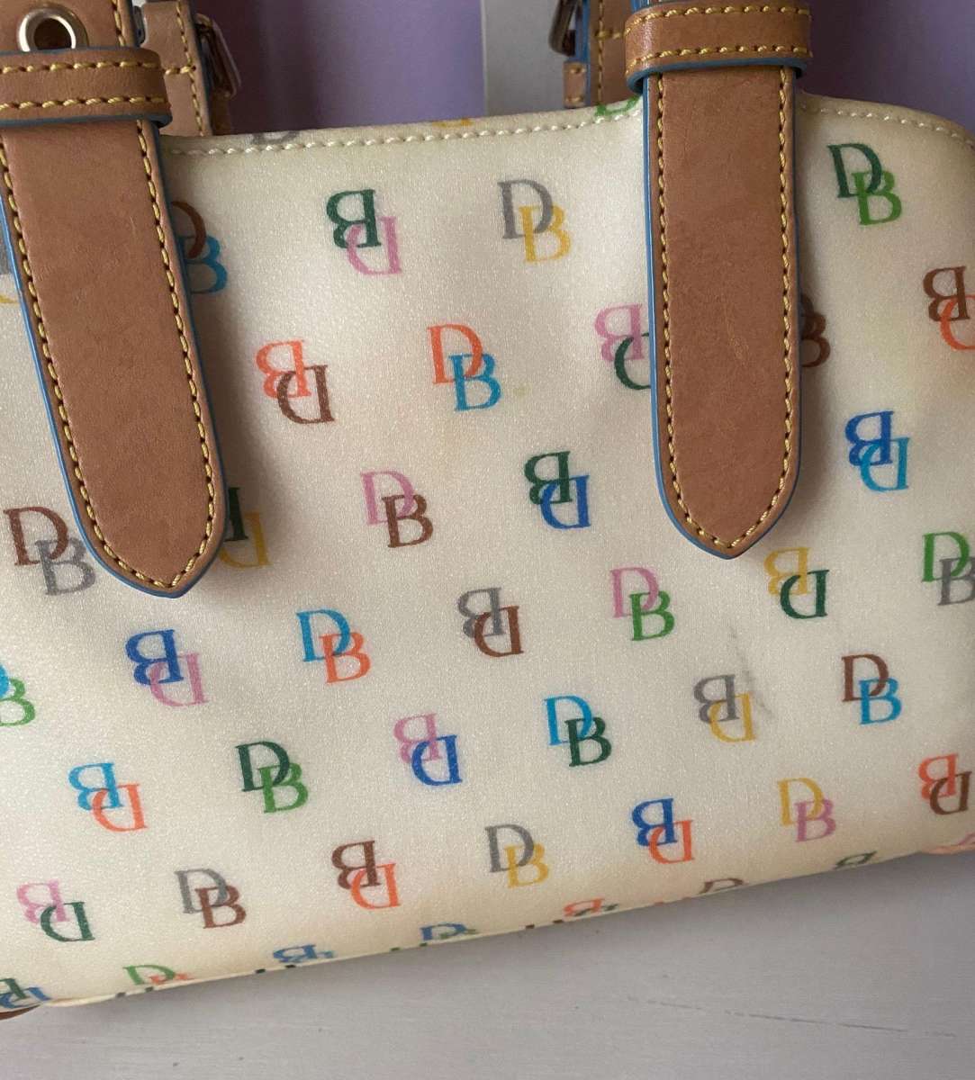 dooney Bourke Small leather multicolor used   mini tote