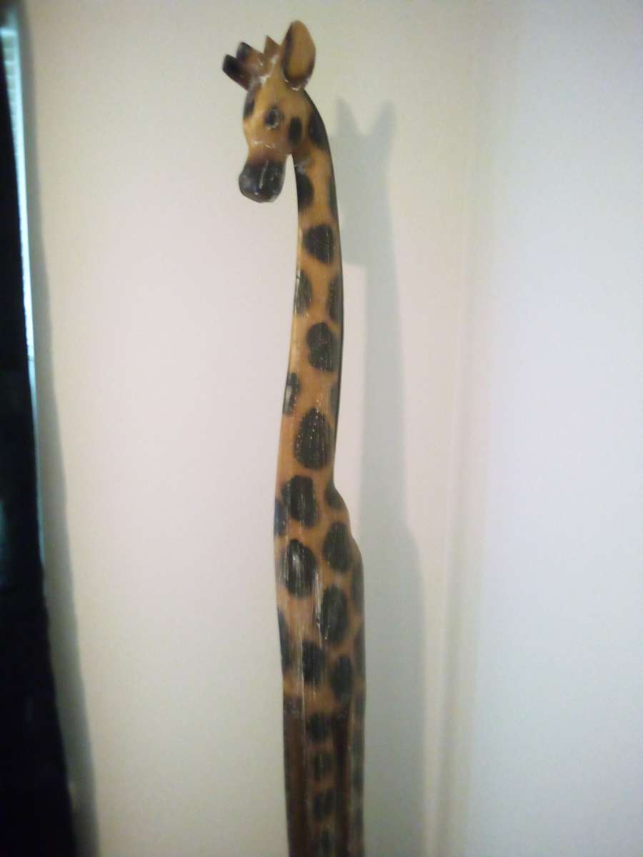 7 foot tall wooden giraffe
