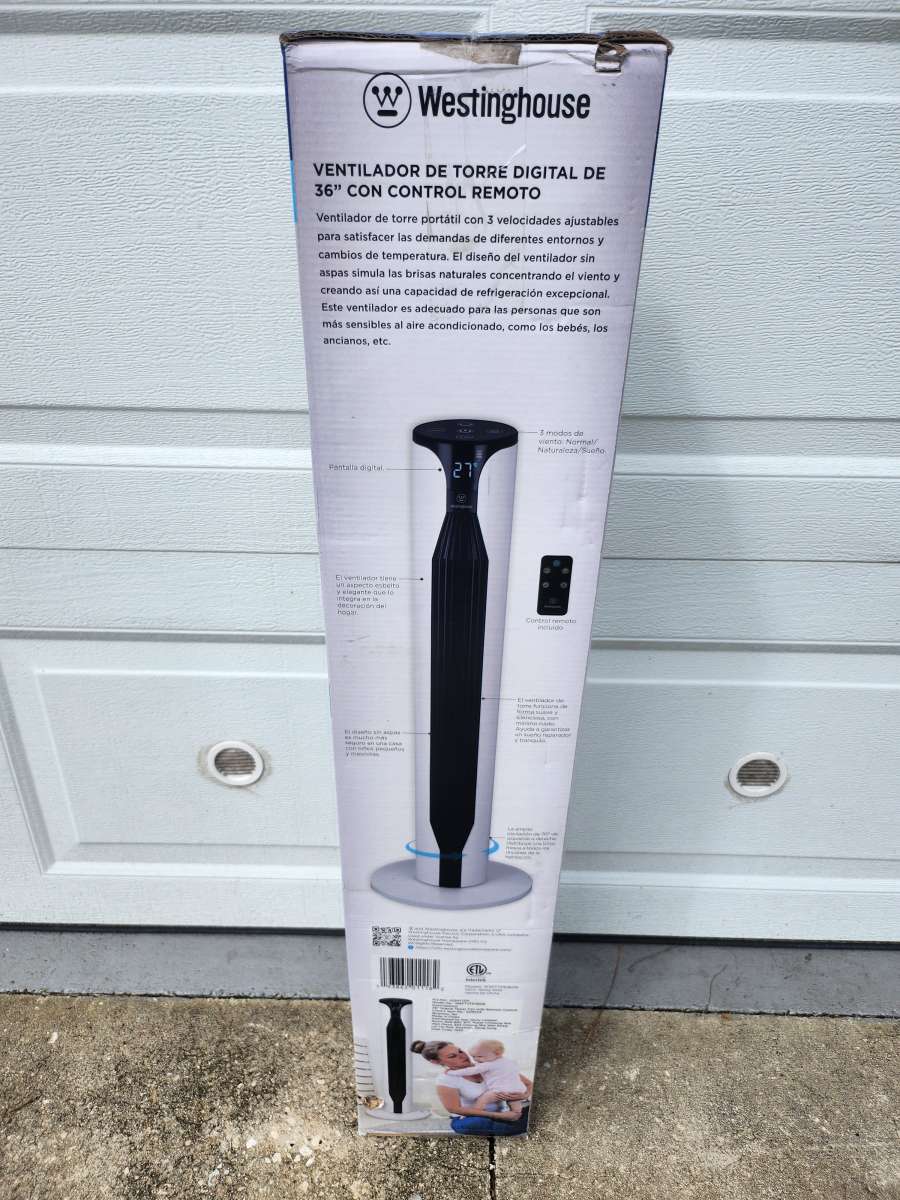 Westinghouse 36 inch Oscillating Tower Fan with Remote Contr