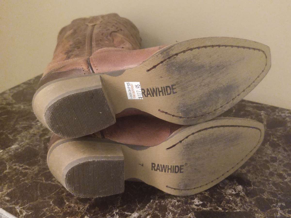 Abilene Womens Vintage Tan with Brown Snip Toe Cowgirl Boots